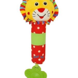 Detská pískacia plyšová hračka s hrkálkou Baby Mix lev - BABY MIX