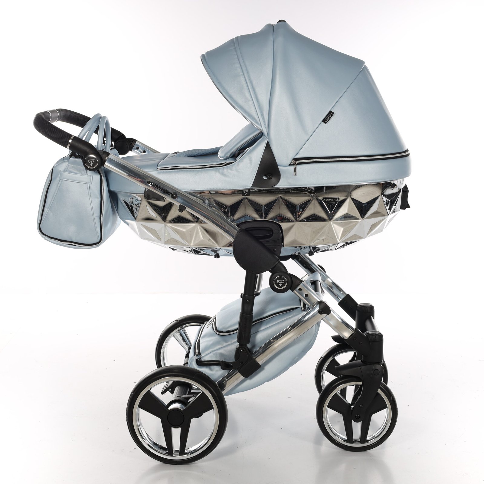 JUNAMA Fluo V3 08 Azul Claro & Con Base Diamond Mirror Pleado 2V1