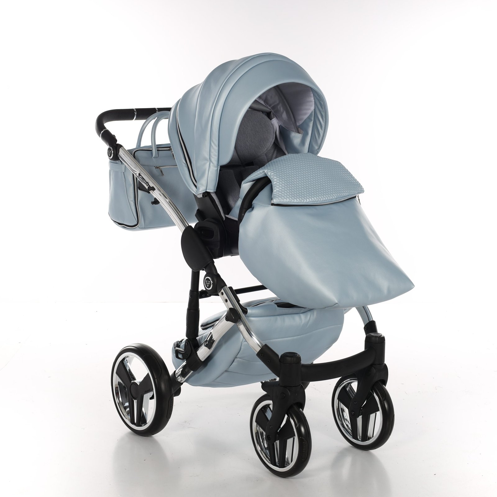JUNAMA Fluo V3 08 Azul Claro & Con Base Diamond Mirror Pleado 2V1 – Obrázok 11