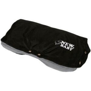 Rukávnik na kočík Classic Fleece black/light grey - NEW BABY