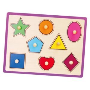 Detské drevené puzzle s úchytmi Viga Geometrické tvary - Viga
