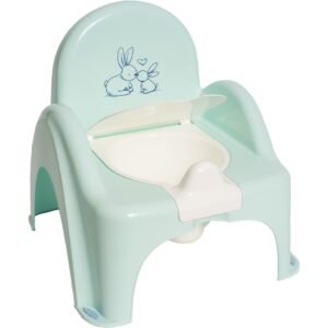 Detský nočník poklopom Bunny mätový 38×23×25 cm – pohodlný nácvik samostatnosti