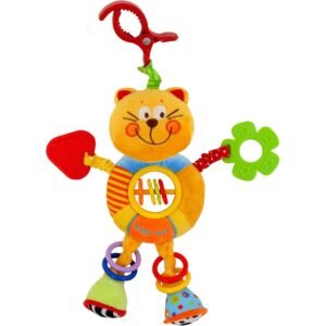 Detská plyšová hračka s hrkálkou Baby Mix mačka - BABY MIX