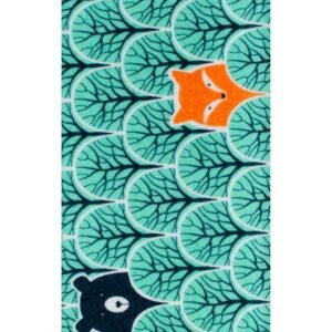 Flanelová plienka pre bábätko s jemnou potlačou Flanelová zvieratka 70×80 cm, tyrkysová – praktická výbava na prebaľovanie