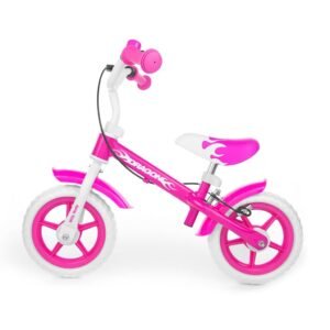 Detské odrážadlo kolo Milly Mally Dragon s brzdou pink - MILLY MALLY