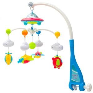 Kolotoč nad postieľku s projektorom a ovládačom Baby Mix modrý - BABY MIX