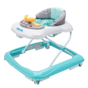 Detské chodítko Baby Mix s volantom a silikónovými kolieskami mätové - BABY MIX