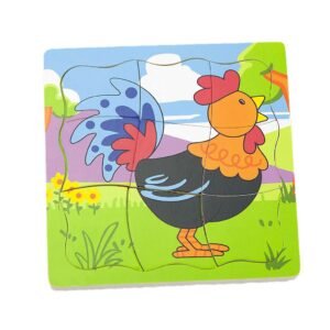 Detské drevené puzzle Viga Ako rastie kohútik - Viga