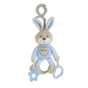 Plyšová hračka s vibráciou Baby Mix králik modrý - BABY MIX