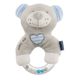 Detská plyšová hrkálka Baby Mix medvěd modrý - BABY MIX