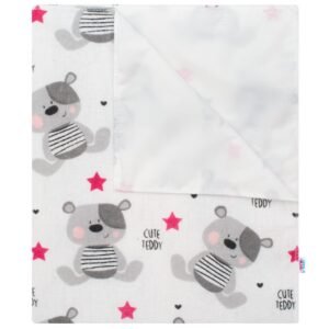 Nepremokavá podložka pre bábätko s motívom Cute Teddy 57×47 cm, 1 ks, ružová – ochrana pri prebaľovaní
