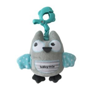 Edukačná hrajúca plyšová hračka s klipom Baby Mix sova mätová - BABY MIX