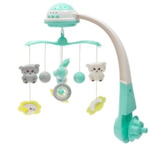 Kolotoč nad postieľku so svetelným projektorom Baby Mix mätový - BABY MIX