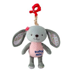 Detská plyšová hračka s hracím strojčekom a klipom Baby Mix Králik - BABY MIX