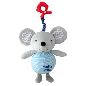 Detská plyšová hračka s hracím strojčekom a klipom Baby Mix Myška - BABY MIX