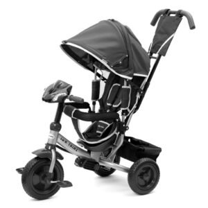 Detská trojkolka so svetlami Baby Mix Lux Trike tmavo sivá - BABY MIX