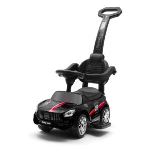 Detské odrážadlo so zvukom a vodiacou tyčou Baby Mix RACER čierne - BABY MIX