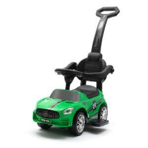 Detské odrážadlo so zvukom a vodiacou tyčou Baby Mix RACER zelené - BABY MIX