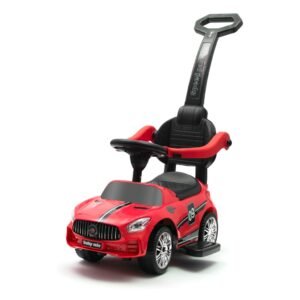 Detské odrážadlo so zvukom a vodiacou tyčou Baby Mix RACER červené - BABY MIX
