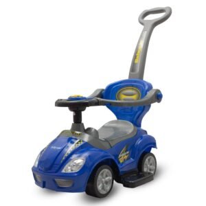 Detské odrážadlo s vodiacou tyčou 3v1 Baby Mix Mega Car modré - BABY MIX