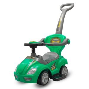 Detské odrážadlo s vodiacou tyčou 3v1 Baby Mix Mega Car zelené - BABY MIX