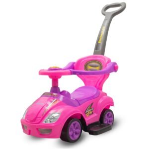 Detské odrážadlo s vodiacou tyčou 3v1 Baby Mix Mega Car ružové - BABY MIX
