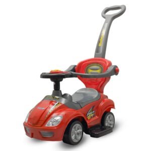 Detské odrážadlo s vodiacou tyčou 3v1 Baby Mix Mega Car červené - BABY MIX
