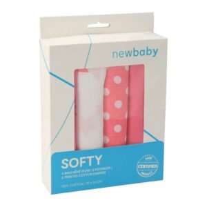Sada bavlnených plienok 70×70 cm, 4 ks, biele – praktická výbava na prebaľovanie