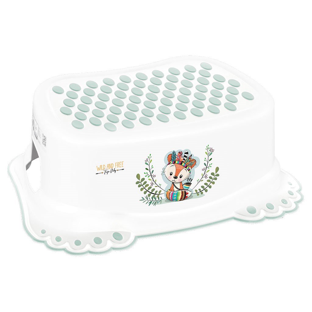 Detské protišmykové stúpadlo s motívom Wild & Free líška 31×22×14 cm, biele – väčšia istota v kúpeľni