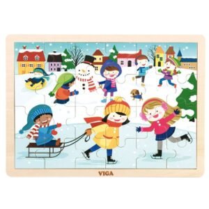 Detské drevené puzzle Viga Zima - Viga