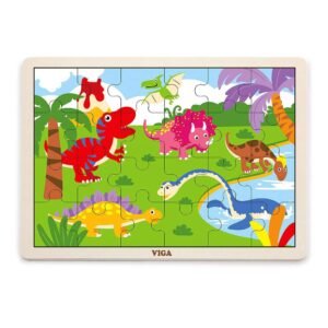 Detské drevené puzzle Viga Dino - Viga