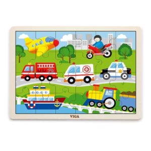 Detské drevené puzzle Viga Vozidla - Viga