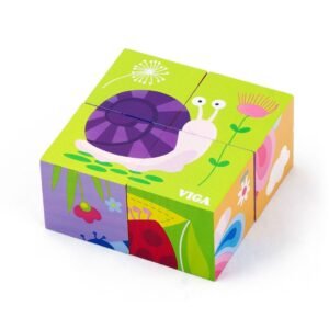 Drevené puzzle kocky pre najmenších Viga Slimak - Viga