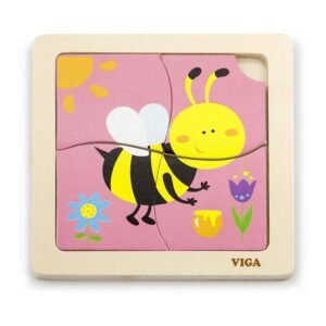 Drevené puzzle pre najmenších Viga 4 ks Včielka - Viga