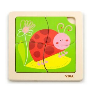 Drevené puzzle pre najmenších Viga 4 ks Lienka - Viga