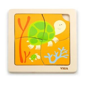 Drevené puzzle pre najmenších Viga 4 ks Želvička - Viga