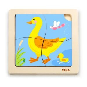 Drevené puzzle pre najmenších Viga 4 ks Kačička - Viga
