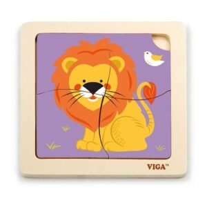 Drevené puzzle pre najmenších Viga 4 ks Lev - Viga
