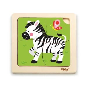 Drevené puzzle pre najmenších Viga 4 ks Zebra - Viga