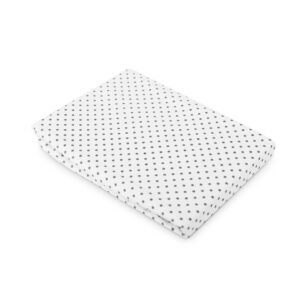 Bavlnené prestieradlo do postieľky s motívom potlačou bodky 120×60 cm, sivé – mäkký základ pre pohodlný spánok