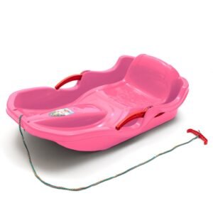 Plastové boby s operadlom a brzdami Baby Mix SPEED BOB ružové - BABY MIX