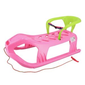 Plastové sánky s operadlom Baby Mix SNOW STAR ružové - BABY MIX