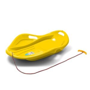 Detský sánkovací klzák Mušľa Baby Mix PREMIUM KOMFORT 80 cm žltý - BABY MIX