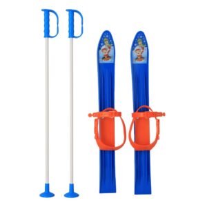 Detské lyže s viazaním a palicami Baby Mix 60 cm modré - BABY MIX