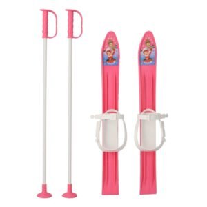 Detské lyže s viazaním a palicami Baby Mix 60 cm ružové - BABY MIX