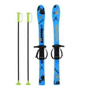 Detské lyže s viazaním a palicami Baby Mix 90 cm modré - BABY MIX
