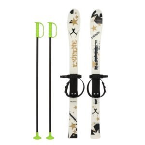 Detské lyže s viazaním a palicami Baby Mix 90 cm biele - BABY MIX