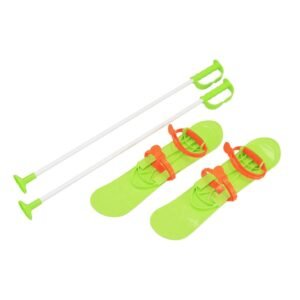 Detské lyže s viazaním a palicami Baby Mix BIG FOOT 42 cm zelené - BABY MIX