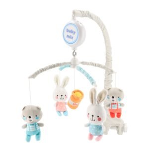 Elektronický kolotoč nad postieľku Baby Mix Medvedíky a králiky s melódiami - BABY MIX