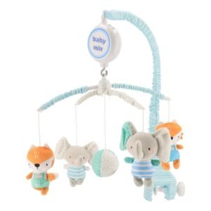 Elektronický kolotoč nad postieľku Baby Mix Slony a líšky s melódiami - BABY MIX